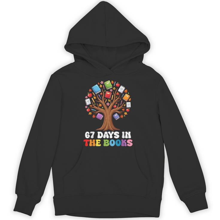 67 Days In The Books Reading Teacher 67th Day Of School Kids Unisex Hoodie