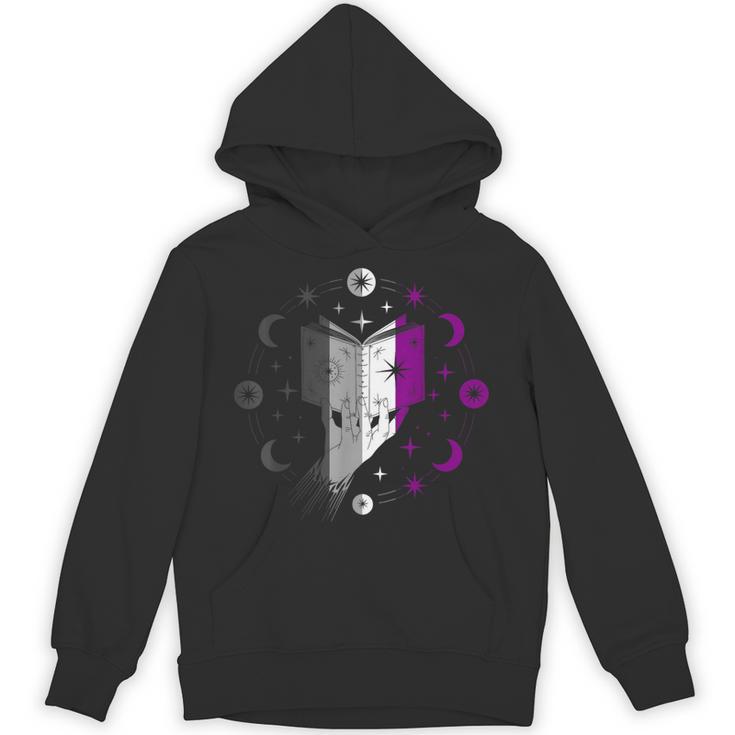 Ace Pride Book With Stars Moons And Magic Hand Unisex Hoodie
