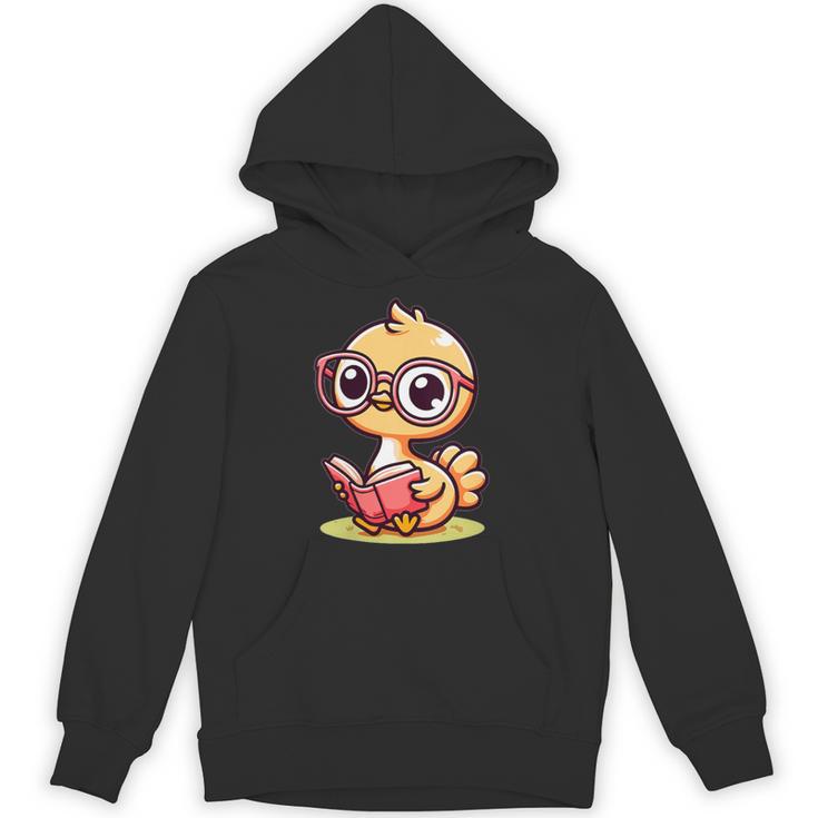 Adorable Book Lover Ostrich With Reading Glasses Cute Unisex Hoodie