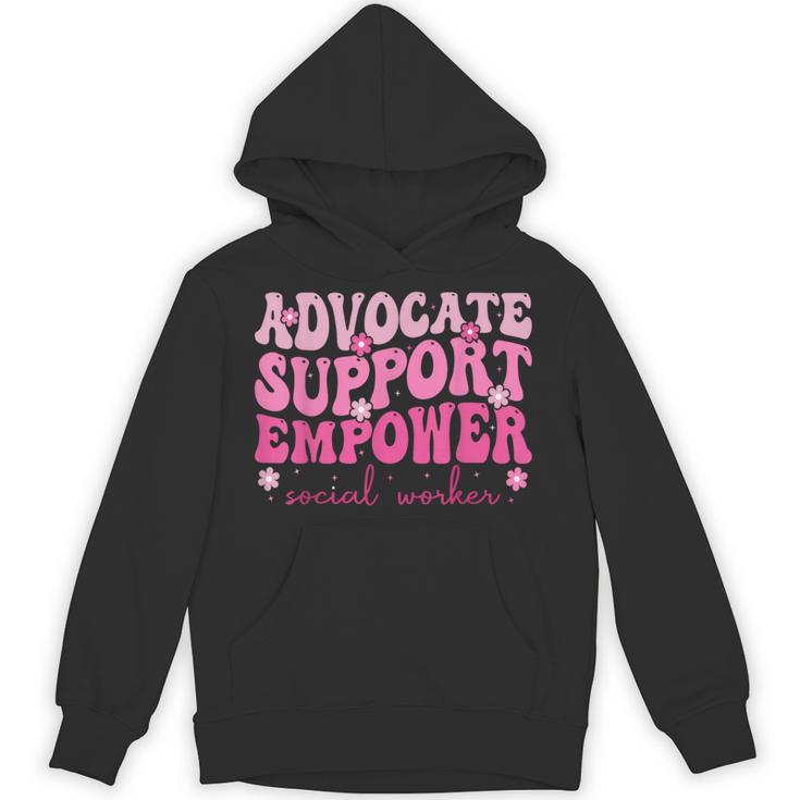 Advocate Support Empower Groovy Social Worker Graduation MSW Unisex Hoodie