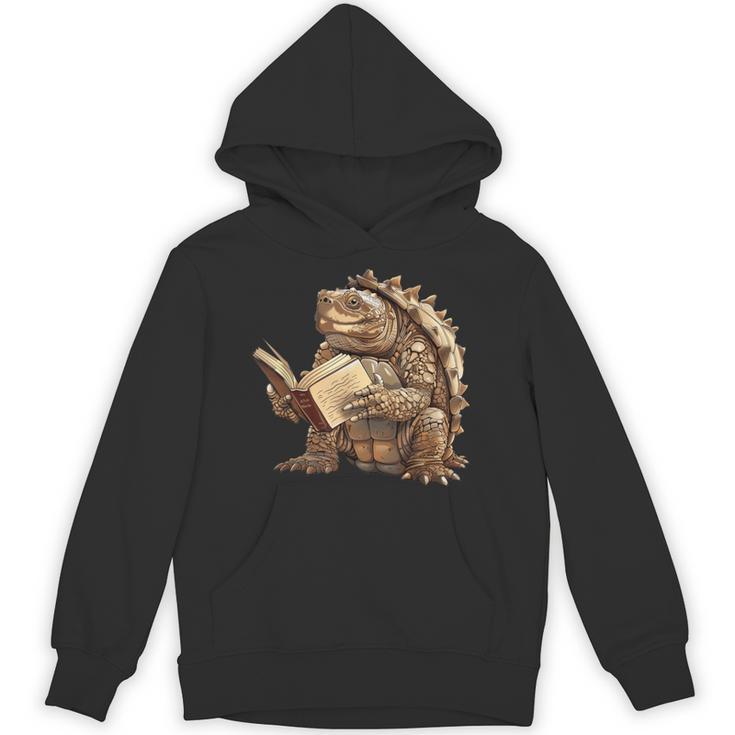 Alligator Snapping Turtle Reading A Book Unisex Hoodie