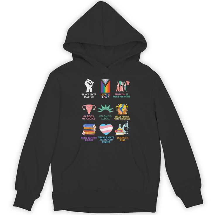 Ally Anti Trump Liberal BLM Love Is Love Banned Books Icons Unisex Hoodie