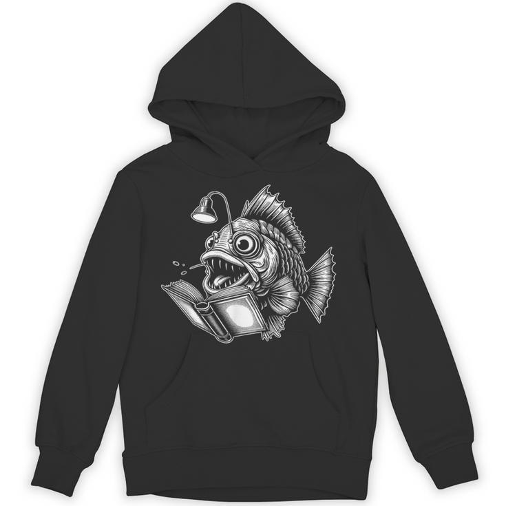 Anglerfish Reading Book Art Unisex Hoodie