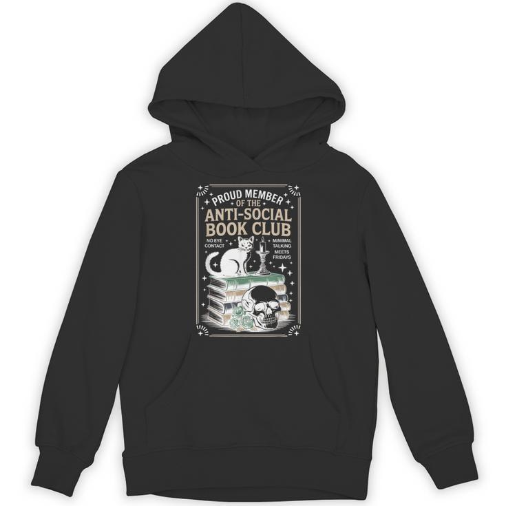Anti-Social Book-Club Cat Graphic Unisex Hoodie