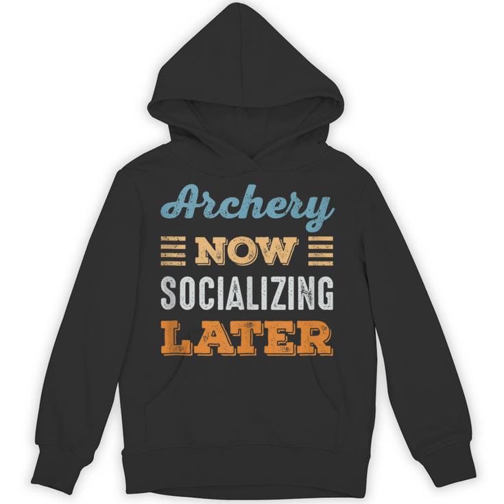 Archery Now Minimal Socializing Introvert Vintage Unisex Hoodie