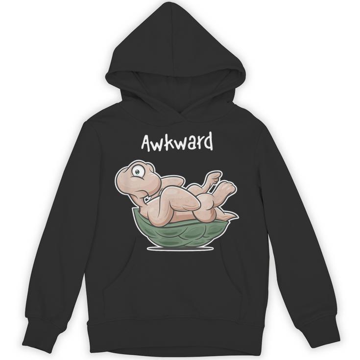 Awkward Turtle Upside Down Witty Comical Introvert Unisex Hoodie