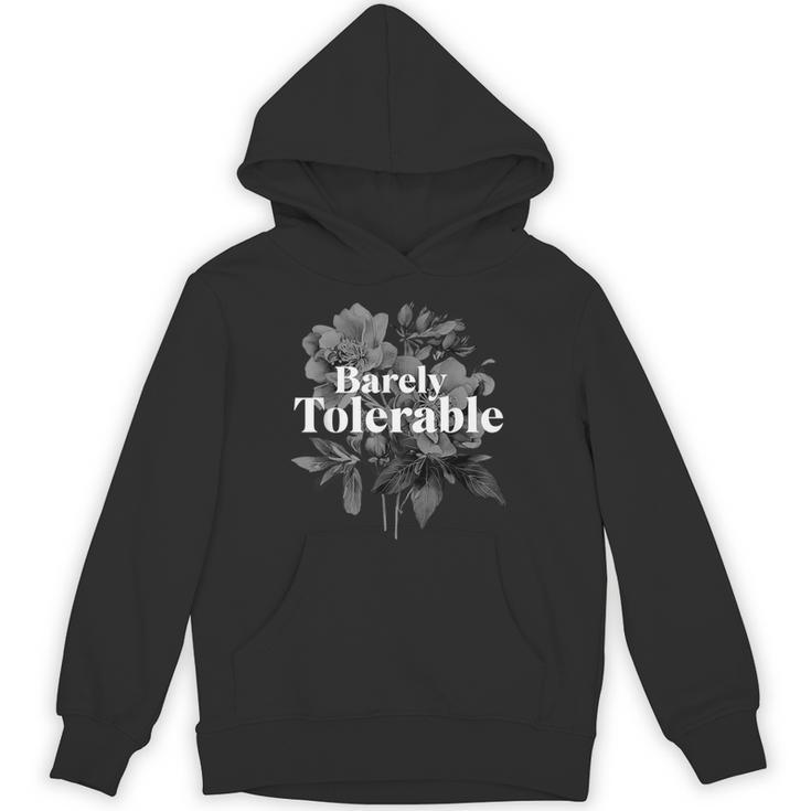 Barely Tolerable Shirt Floral Book Lover Quote Bookish Unisex Hoodie