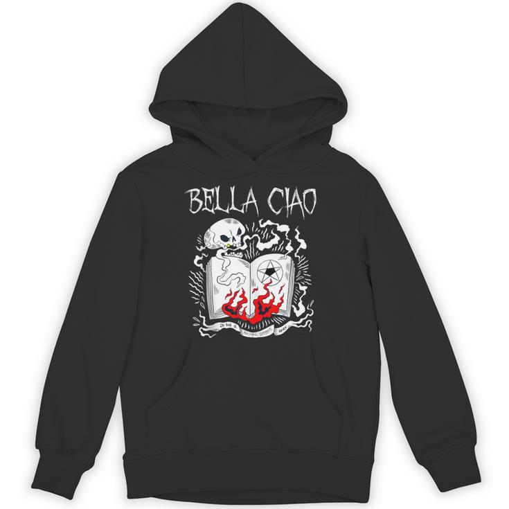 Bella Ciao Goodbye Beautiful Skull Book Of Dark Magic Occult Unisex Hoodie