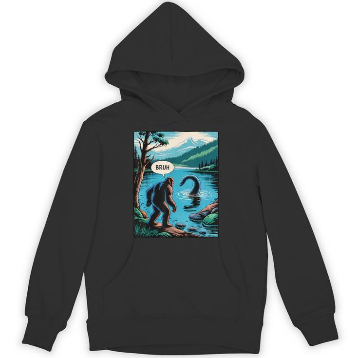 Bigfoot Sasquatch Loch Ness Monster Introvert Bruh Unisex Hoodie