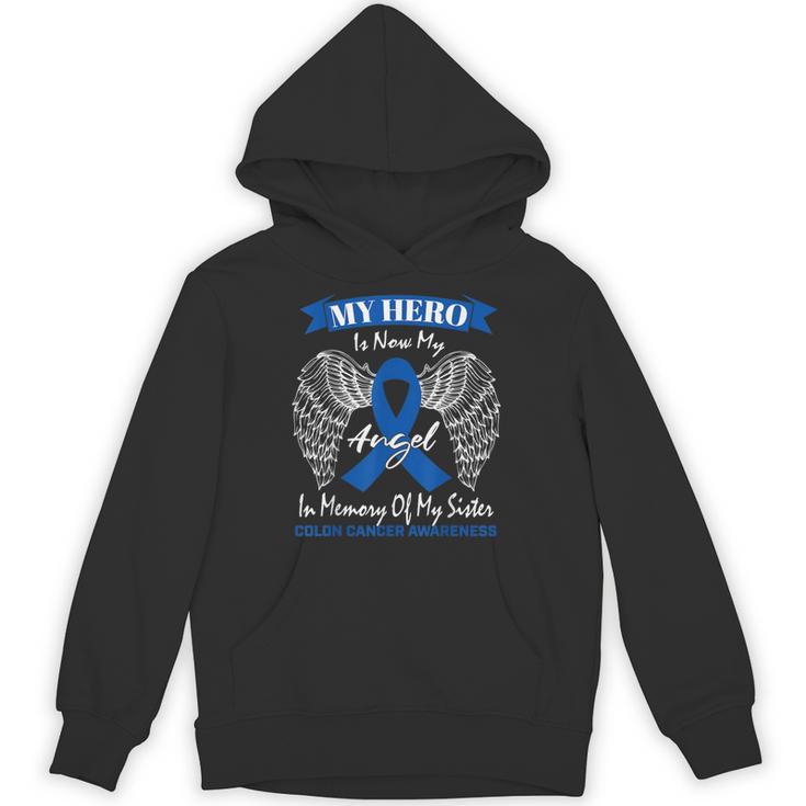 Blue Ribbon In Memory Of My Sister Colon Cancer Awareness Unisex Hoodie