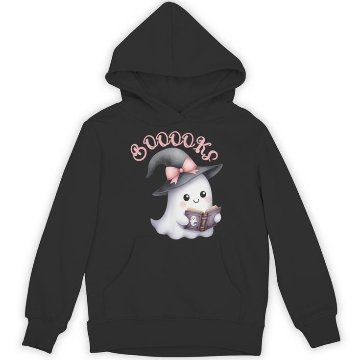 Boo Ghost Books Coquette Bow Halloween Women School Teacher Unisex Hoodie