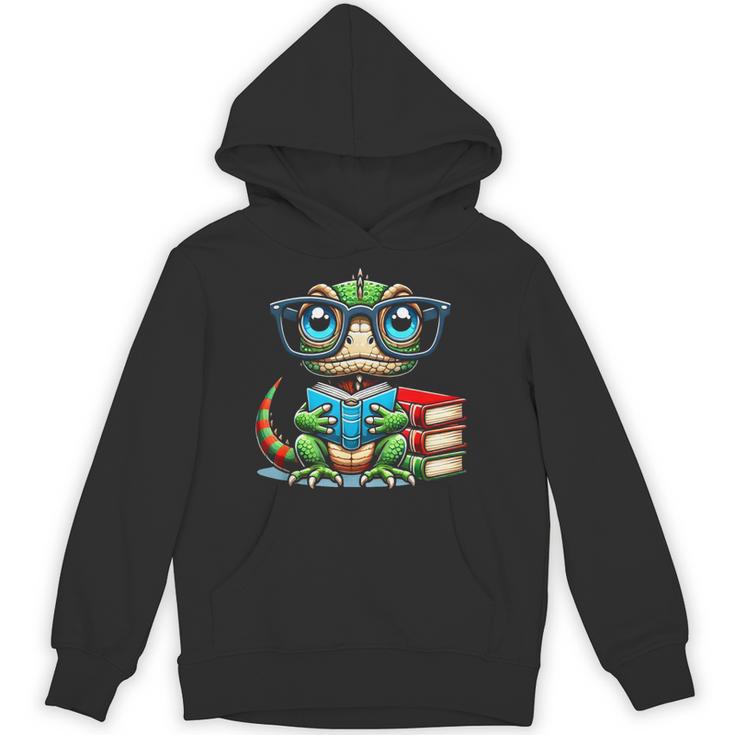 Book Lover Reading Iguana Unisex Hoodie