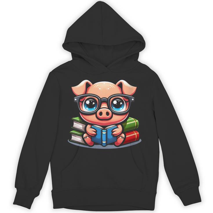 Book Lover Reading Pig Unisex Hoodie