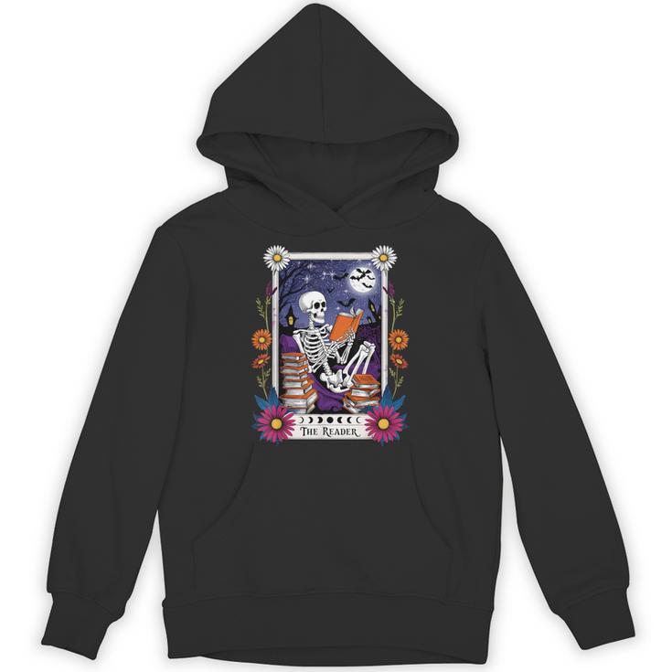 Book Lover Tarot Card The Reader Mystic Skeleton Unisex Hoodie