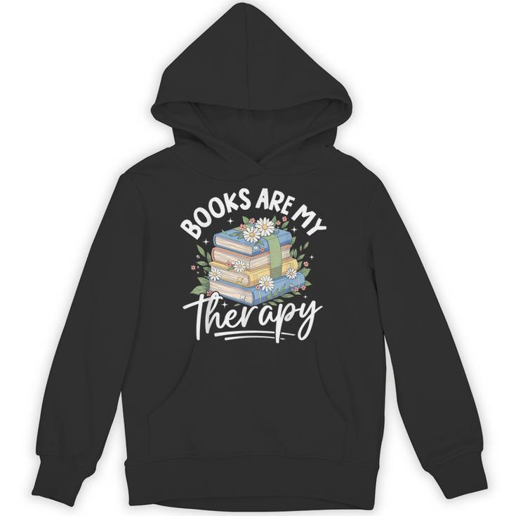 Book Are My Therapy Aesthetic Bookish Reading Unisex Hoodie