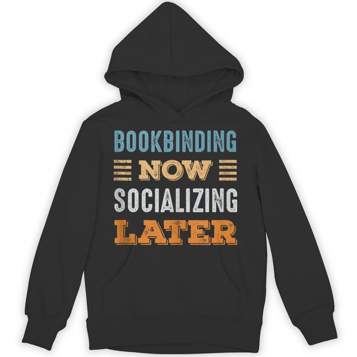 Bookbinding Now Minimal Socializing Introvert Vintage Unisex Hoodie