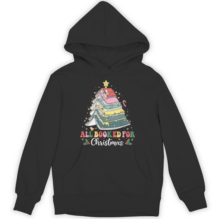 All Booked For Christmas Book Tree Lights Christmas Library Unisex Hoodie