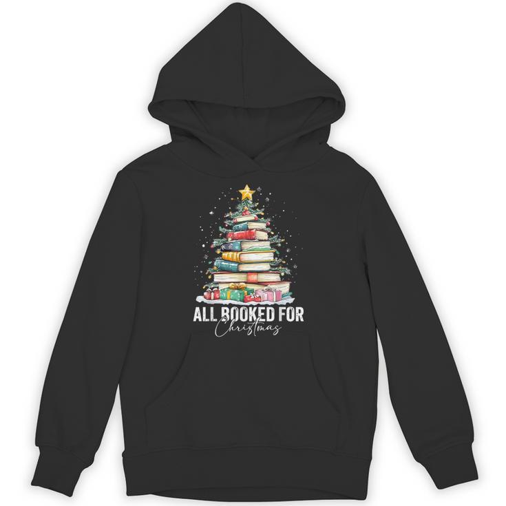 All Booked For Christmas Coquette Books Teacher Xmas Tree Unisex Hoodie