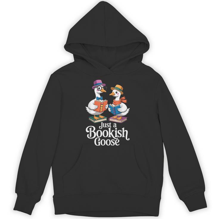 Bookish Goose Cute Geese With Hats Reading Books Unisex Hoodie
