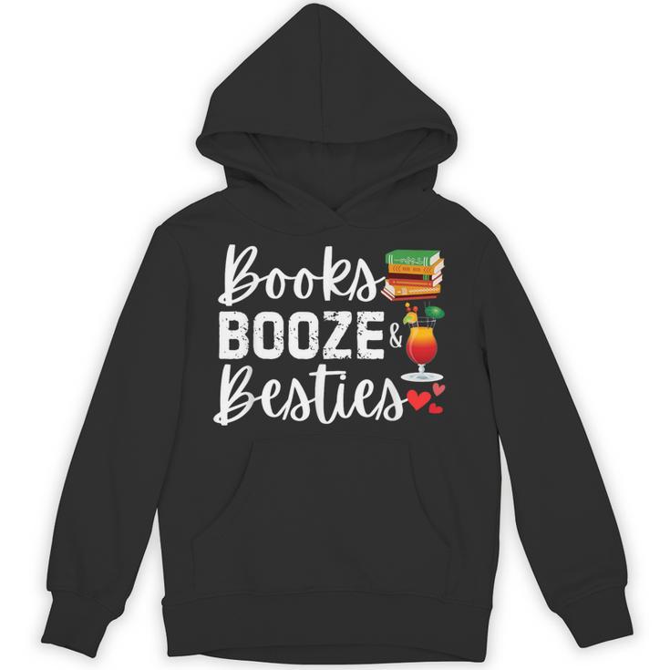 Books Booze And Besties Book Lover Bestie Squad Twinning Unisex Hoodie