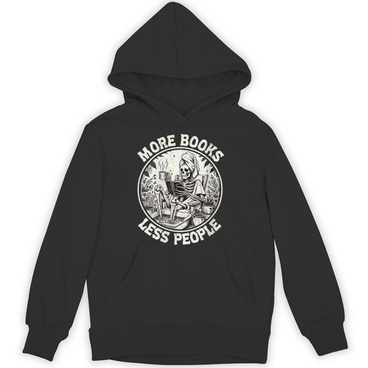 More Books Less People Introvert Skeleton Reading Unisex Hoodie