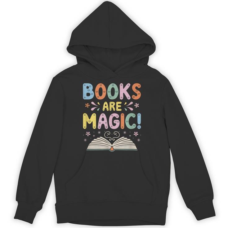 Books Are Magic Whimsical Retro Bookworm Unisex Hoodie