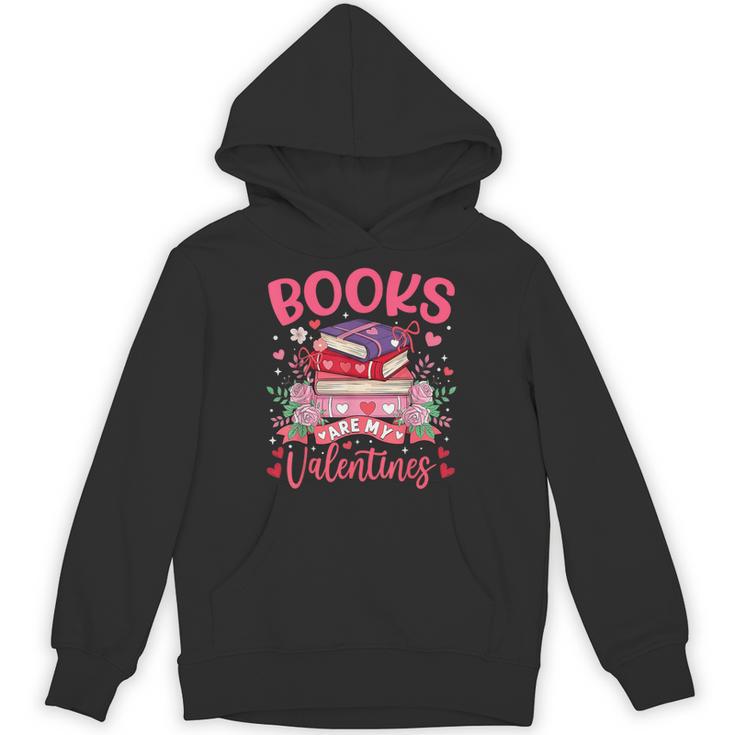 Books Are My Valentine Coquette Bow Book Flower Girl Women Unisex Hoodie