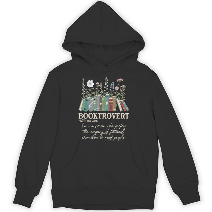 Booktrovert Definition Floral Books Reading Teacher Library Unisex Hoodie