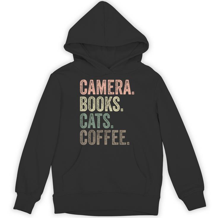 Camera Books Cats And Coffee Lover Photography Men Women Unisex Hoodie