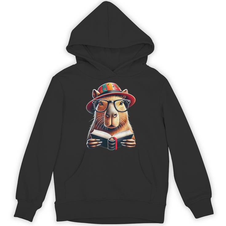 Capybara Bookworm Rodent Reading a Book Unisex Hoodie
