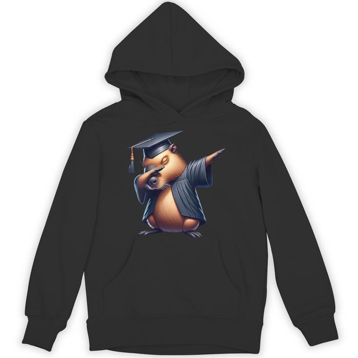 Capybara Graduation Dabbing Capy Wearing Graduate Gown Unisex Hoodie