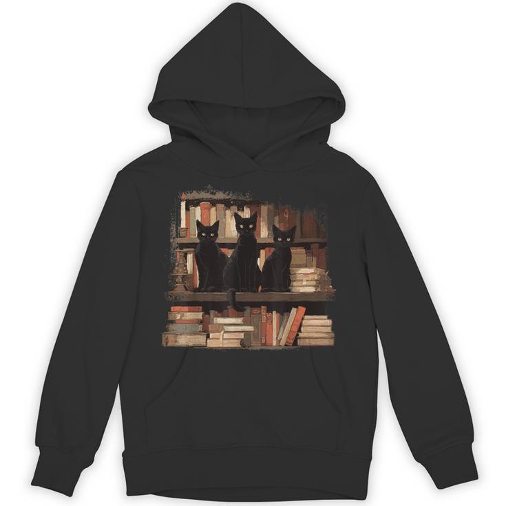 Cats Antique Books Academia Library Aesthetic Bookworm Unisex Hoodie