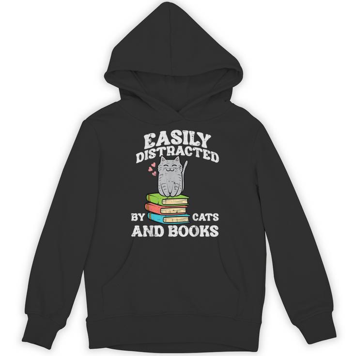 Cats And Books Read Reading Librarian Book Across America Unisex Hoodie