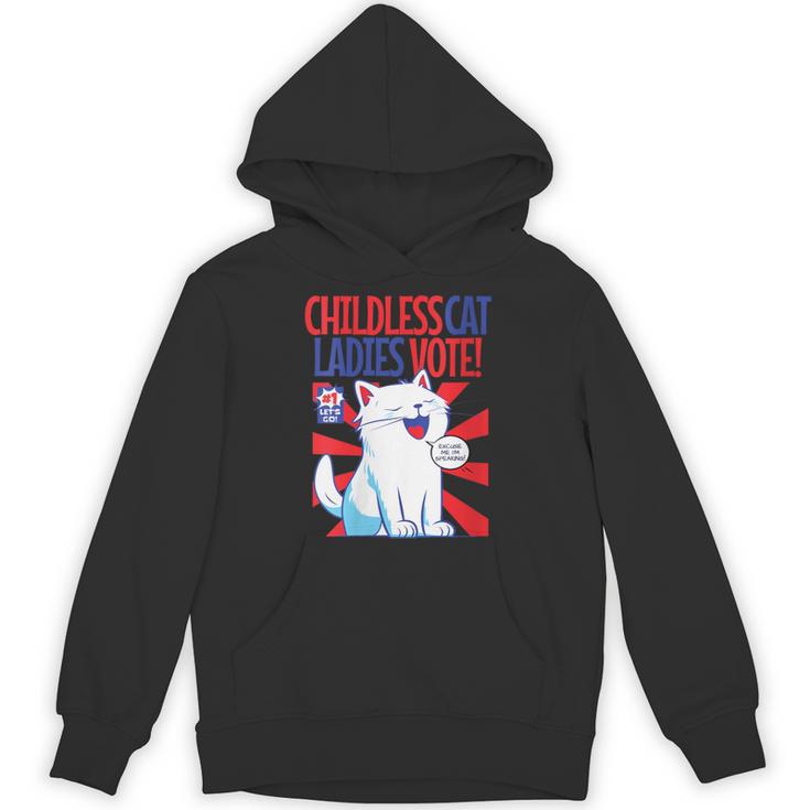 Childless Cat Ladies Vote Kamala Harris Cute Comic Book Cat Unisex Hoodie