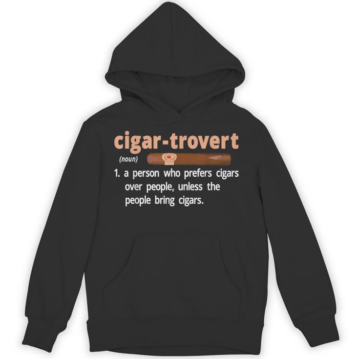 Cigar-Trovert Cigar Smoking Humor Definition Introvert Unisex Hoodie