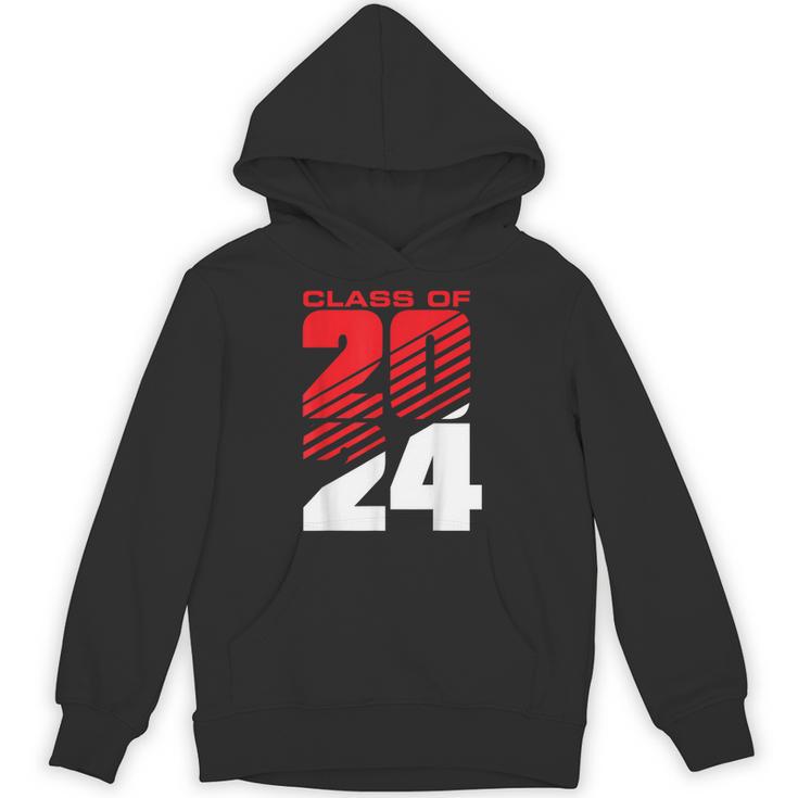 Class Of 2024 High School Senior Graduation Red Sports Style Unisex Hoodie
