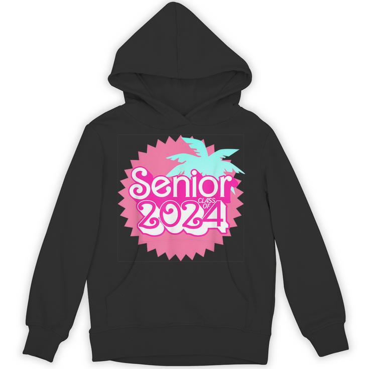 Class Of 2024 Senior Pink Retro Classic Girl Grad Graduation Unisex Hoodie