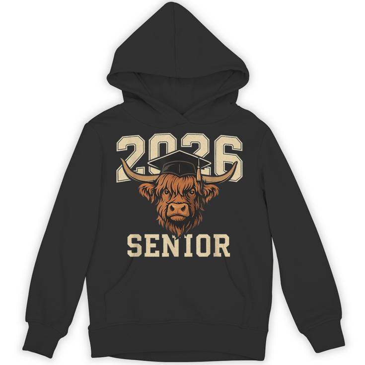 Class Of 2026 Highland Cow Senior Graduation School Pride Unisex Hoodie