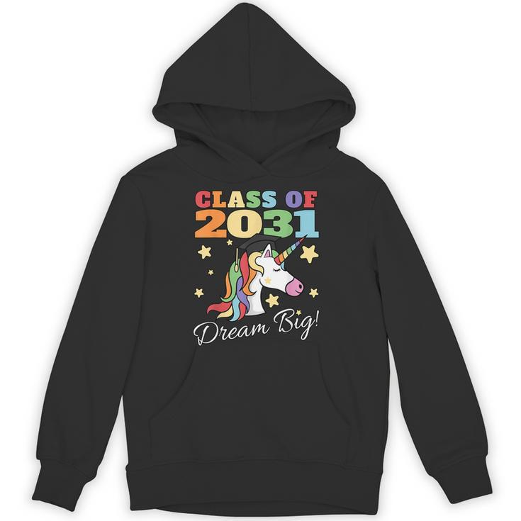 Class Of 2031 Magical Unicorn Graduation Cap Unisex Hoodie