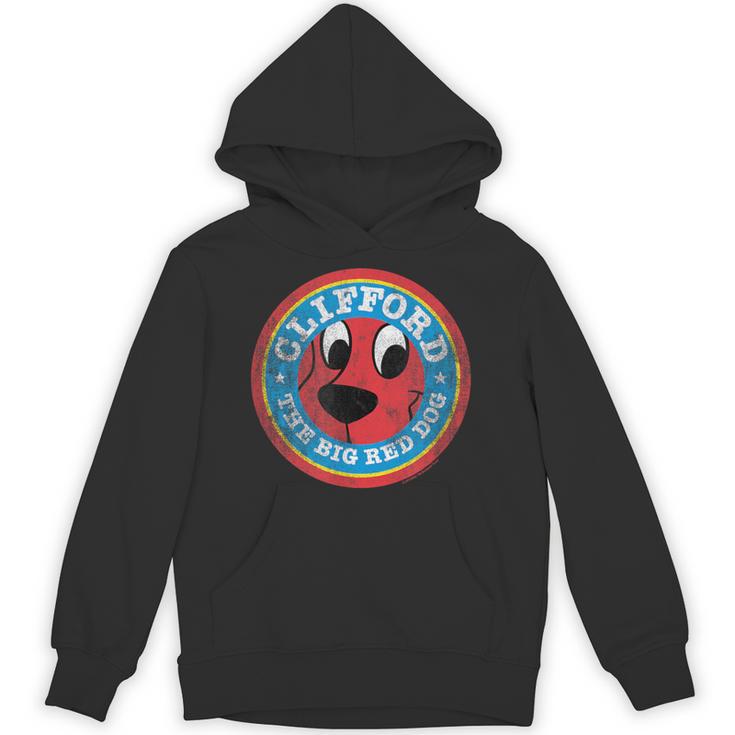 Clifford The Big Red Dog Round Distressed Logo Kids Books Unisex Hoodie