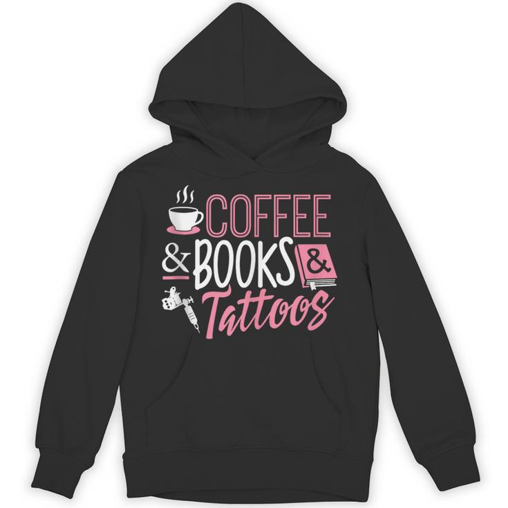 Coffee Lover Shirt Coffee And Books And Tattoos Men Women Unisex Hoodie