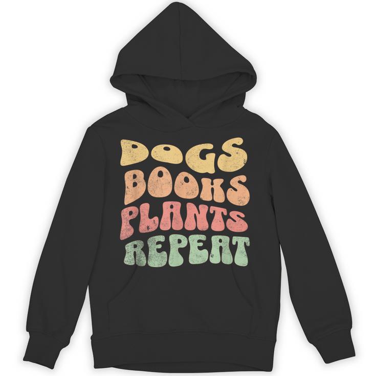 Colorful Dogs Books Plants Repeat Unisex Hoodie