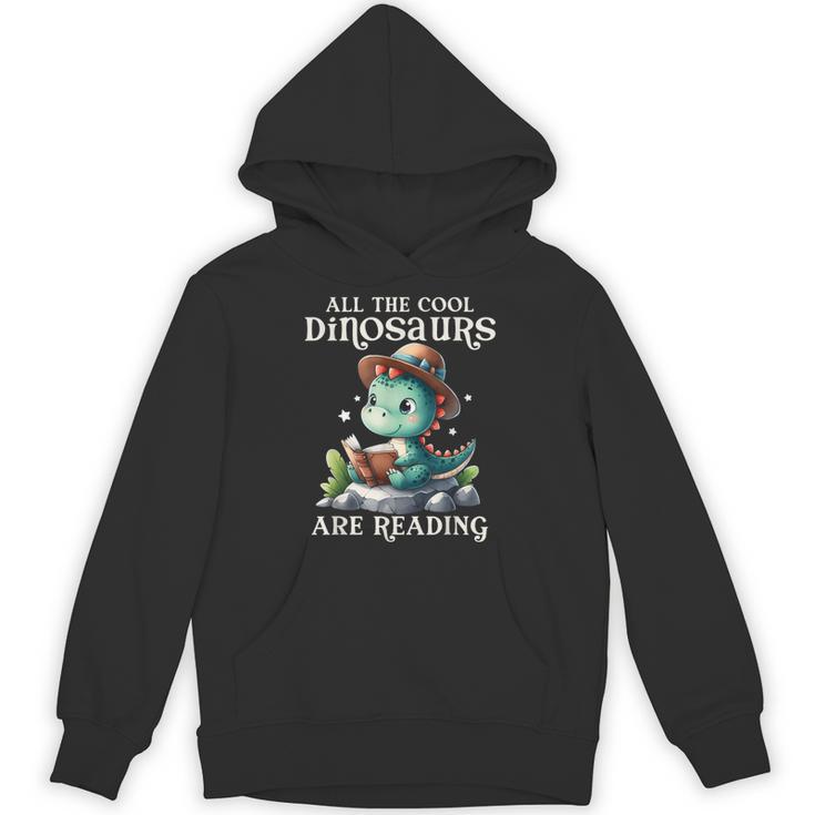All The Cool Dinosaurs Are Reading Book Reader T-Rex Kawaii Unisex Hoodie