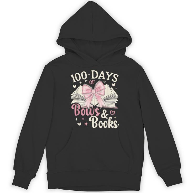 Coquette 100 Days Of Bows Books Reading 100th Day Of School Unisex Hoodie