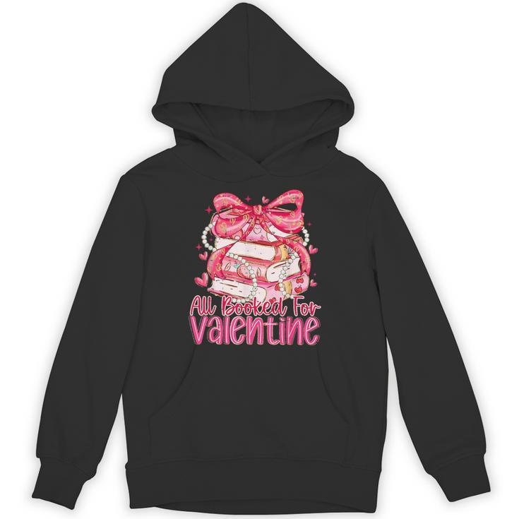 Coquette Bow All Booked For Valentines Teacher Book Unisex Hoodie