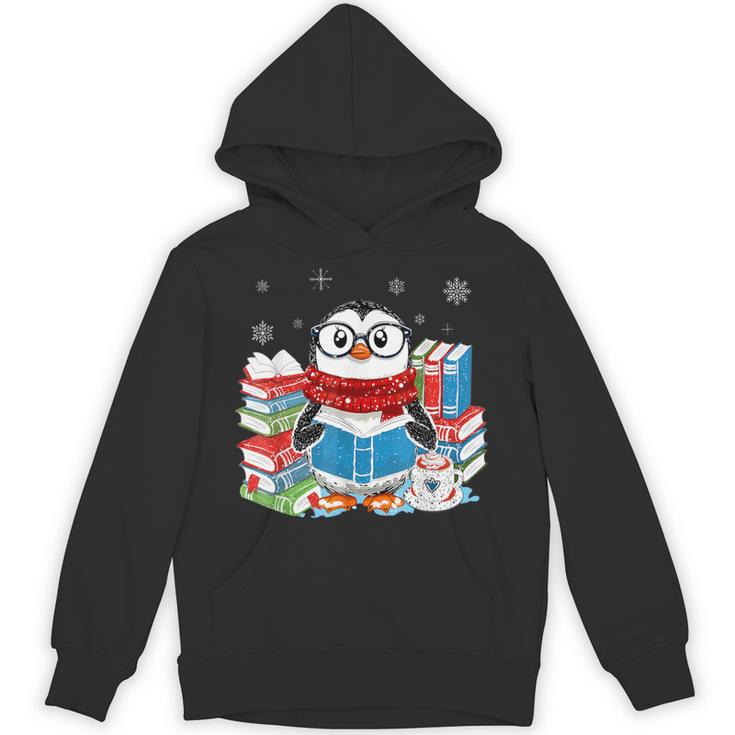 Cute Christmas A Penguin Reading Book Snowflake Hot Teacher Unisex Hoodie