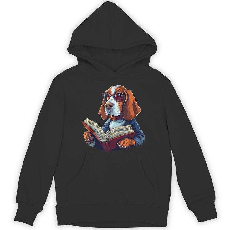 Cute Dog Basset Hound Reading Book Unisex Hoodie