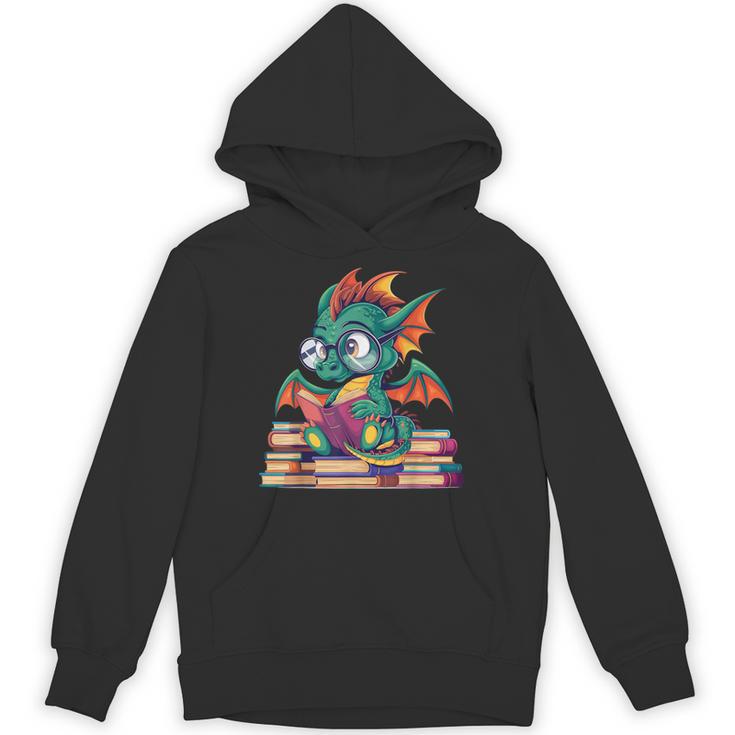 Cute Dragon Reading a Book Bookworm For Men Women Kid Unisex Hoodie