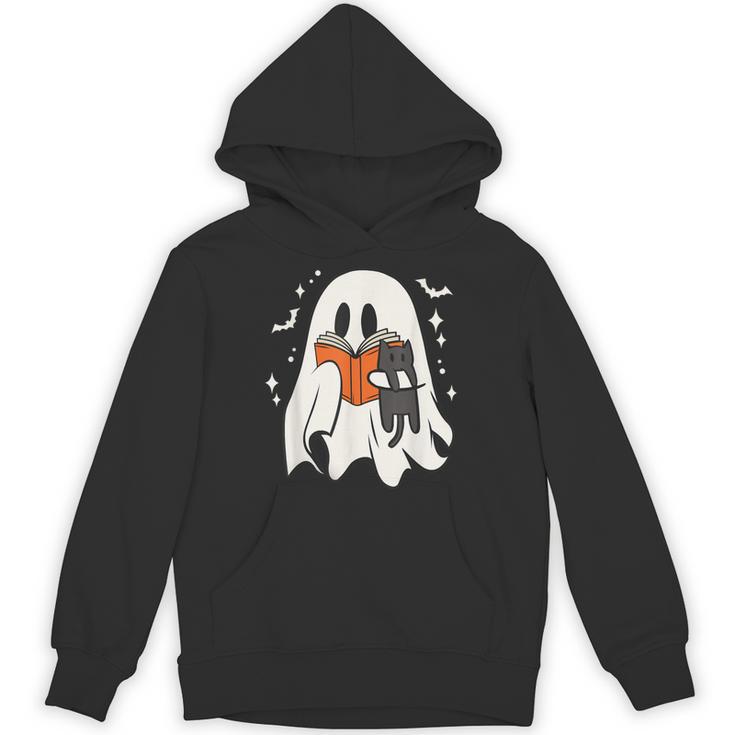 Cute Ghost Reading Book Spooky Season Halloween Costume Kids Unisex Hoodie