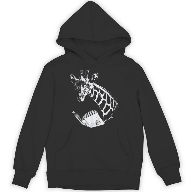 Cute Giraffe Wear Glasses Reading Book Librarian Bookworm Unisex Hoodie